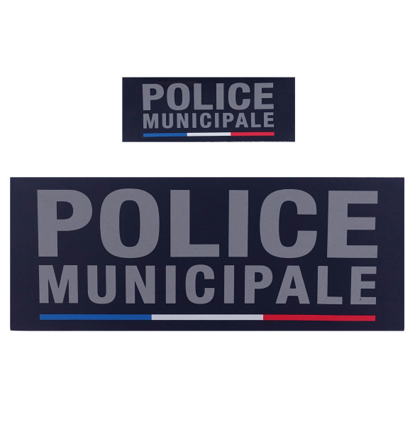 BANDEAU D’IDENTIFICATION POLICE MUNICIPALE - MARINE - 12X4.5CM