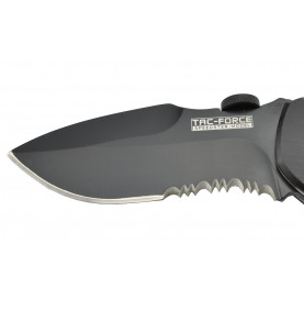SUPER KNIFE LAME AVEC SERRATIONS ACIER FINITION BLACK-TAC - YC-536