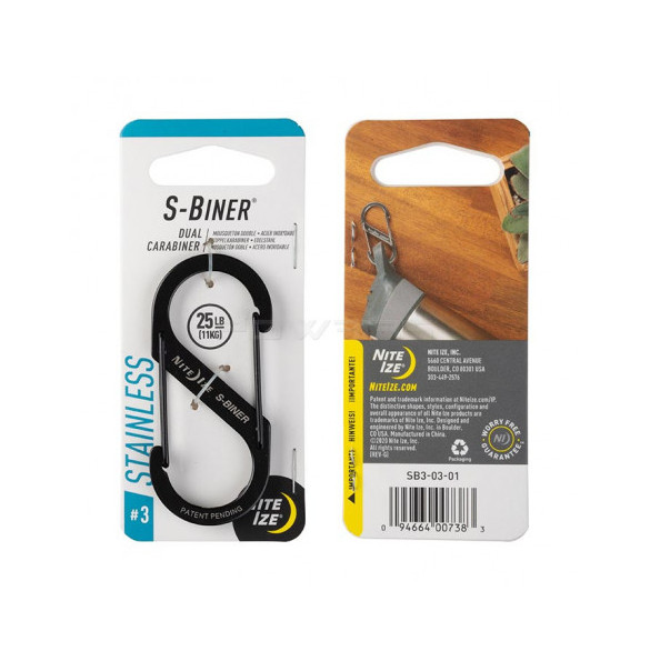 MOUSQUETON S-BINER DUAL CARABINER STAINLESS - NITE IZE - TAILLE 3