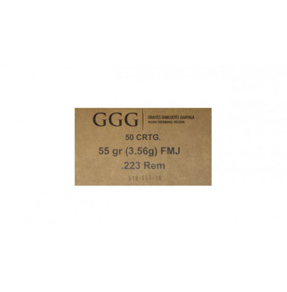 MUNITION - GGG - .223 REMINGTON - 5.56MM - 55GR - FMJ - X50